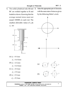 1. Two solid cylindrical rods AB and BC are welded together at B