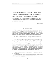 PRECOMMITMENT THEORY APPLIED TO INTERNATIONAL LAW