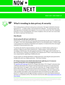 What's trending in data privacy & security