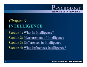 CHAPTER 9 INTELLIGENCE