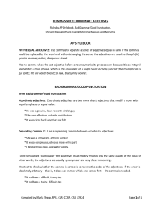 commas – coordinate adjectives