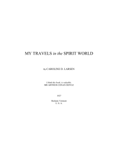 MY TRAVELS in the SPIRIT WORLD