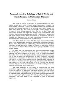 Research into the Ontology of Spirit World and Spirit Persons in