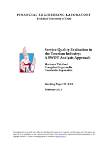 Service Quality Evaluation in the Tourism Industry: A SWOT Analysis