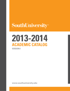 ACADEMIC CATALOG - South University