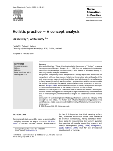 Holistic practice – A concept analysis
