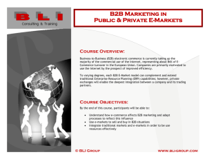 B2B Marketing in Public & Private E-Markets