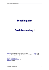 Teaching)plan) Cost)Accounting)I