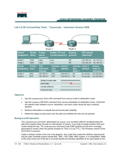 Lab 4.2.5b Connectivity Tests – Traceroute – Instructor Version 2500