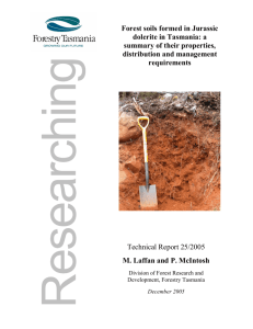 forest soils formed in jurassic dolerite in