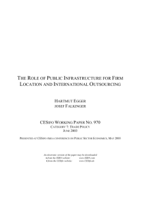 the role of public infrastructure for firm location and international