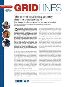 The role of developing country firms in infrastructure