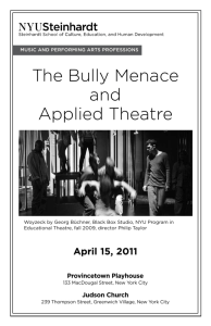 The Bully Menace and Applied Theatre - NYU Steinhardt