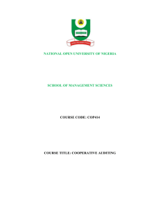 cooperative auditing - National Open University of Nigeria