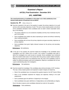 Examiner's Report - AAT - The Association of Accounting