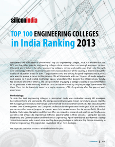 TOP 100 ENGINEERING COLLEGES in India Ranking 2013