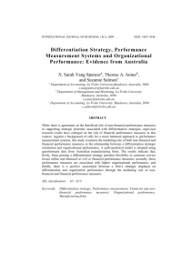 Differentiation Strategy, Performance Measurement Systems and