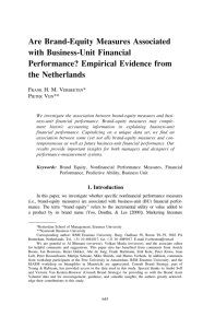 Are Brand-Equity Measures Associated with Business