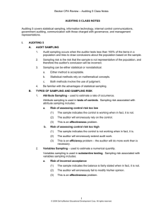 Becker CPA Review – Auditing 5 Class Notes 1 AUDITING 5 CLASS