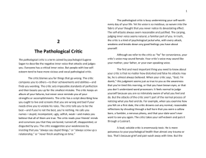 2 The Pathological Critic