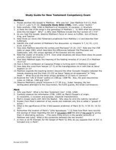 STUDY GUIDE for NEW TESTAMENT Competency Exam