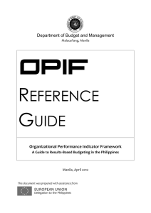 (OPIF): A Guide to Results-Based Budgeting in the Philippines