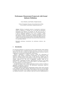 Performance Measurement Framework with Formal Indicator