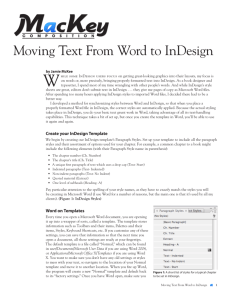 Moving Text From Word to InDesign