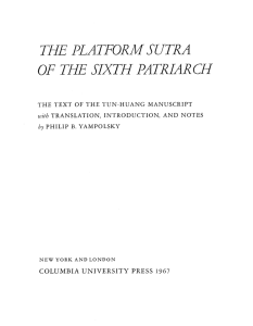 The Platform Sutra of the Sixth Patriarch
