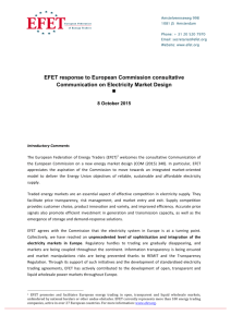 EFET response to European Commission consultative