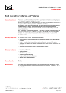 Post-market Surveillance and Vigilance