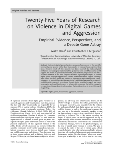 Twenty-Five Years of Research on Violence in Digital Games and