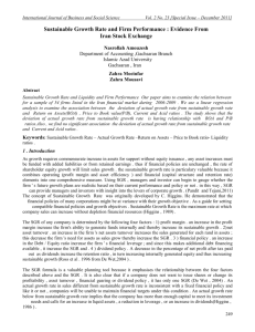 Sustainable Growth Rate and Firm Performance