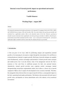 Internal versus External growth: impact on operational and market