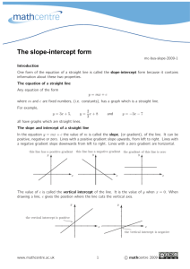 The slope-intercept form