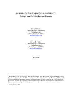 DEBT FINANCING AND FINANCIAL FLEXIBILITY Evidence from Pro