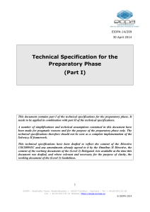 Technical Specification for the Preparatory - eiopa