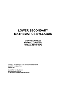 Lower Secondary Syllabus
