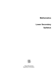 Mathematics Lower Secondary Syllabus