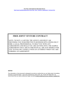 free joint venture contract