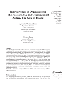 Innovativeness in Organizations - International Journal of Synergy