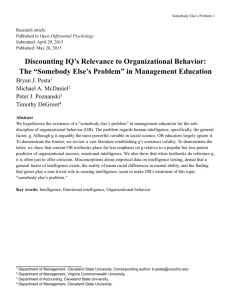 Discounting IQ's Relevance to Organizational Behavior: The