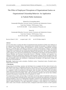 The Effect of Employees' Perceptions of Organizational Justice on