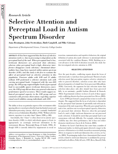 Selective Attention and Perceptual Load in Autism Spectrum