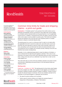 Common time limits for trade and shipping claims