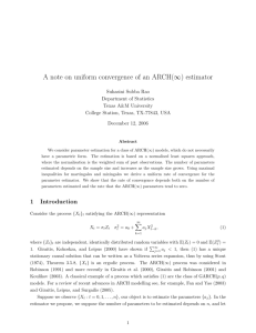 A note on uniform convergence of an ARCH(∞) estimator