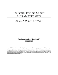 LSU COLLEGE OF MUSIC - School of Music