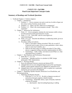 CS/ECE 333 - Fall 2006 Final Exam Important Concepts Guide