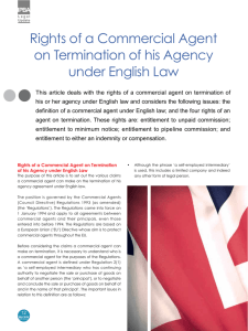 Rights of a Commercial Agent on Termination of his Agency under