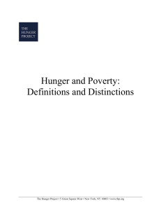 Hunger and Poverty: Definitions and Distinctions